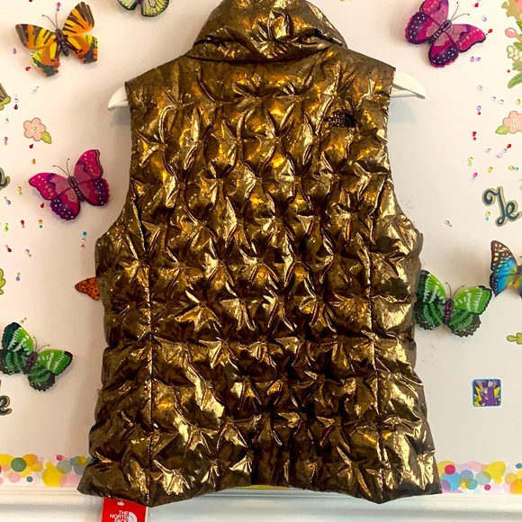 ❤️THE NORTH FACE ❤️Women’s gold & black tone great vest🌺🌺❤️❣️💖💖🌸❣️❣️ - Picture 7 of 9